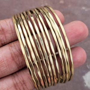Biomagnetic Jewelry Solid 99.9% Pure Copper Gold-Plated Hammered <b>Magnetic</b> <b>Bracelet</b> Bangle for Men and <b>Women</b> Modern - Product Image 2