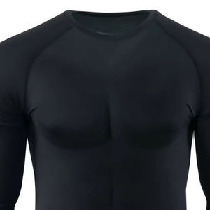 Men's Full Sleeve Rash Guard MMA <b>Compression</b> <b>Shirt</b> Quick Dry Spandex Polyester Front Print 260g Sport Top <b>Black</b> Gray Stripes - Product Image 4