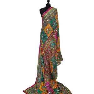 Hot Selling Hand Made Embroidery Lace Mirror Decoration Silk Shawls For Women Traditional <b>Scarves</b> & Shawls & Hijab For Adults - Product Image 1