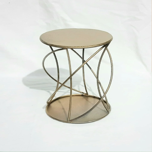 Stunning three-tier silver cake display stand features a stepped ladder design made of twisted wire frames, at wholesale prices. - Product Image 4