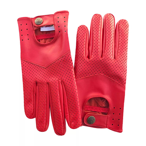 Gants de conduite sportifs personnalisés imperméables en cuir de vachette pleine fleur unisexe pour la course - Product Image 4
