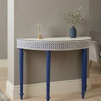 Mesa Consola de Comedor Moderna y Duradera con Incrustaciones de Hueso Ovaladas, Estilo Rústico para Villa, Mesa Auxiliar Decorativa de Madera para Sala de Estar