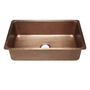 Évier de cuisine en cuivre de haute qualité, fabriqué à la main avec un design moderne, bassin décoratif attrayant à prix raisonnable - Product Image 2
