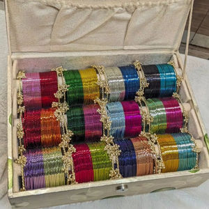 Hot Selling Viral Trendy Golden Kashmiri Silver Plated Pearl Churiyan <b>Bangles</b> Bridal Wedding Party Wear Premium Wholesale Price - Product Image 1