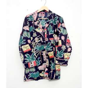 Pijamas de Mujer Hechos a Mano en India, Estampados Digitales, Lujosos, Florales, Vintage, Románticos, Clásicos, 100% Algodón Premium, Primavera, Verano, Invierno - Product Image 3