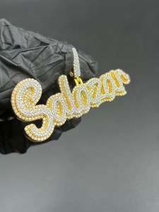 Colgante con Nombre Personalizado, Plata de Ley 925, Moissanita, Estilo Hip Hop, Joyería de Lujo, Chapado en Plata, Unisex, Claridad VVS - Product Image 4