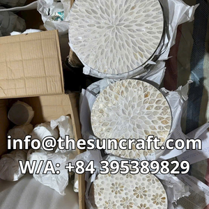 Set de table rond en coquille de MOP Island Breeze pour événements sur le thème tropical et accents décoratifs exotiques pour la maison - Product Image 3