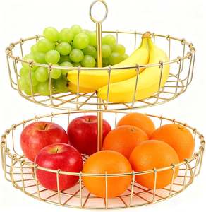 Durable Design Gold Plated <b>Fruit</b> <b>Storage</b> Metal Basket Top Stylish Customized Size Food Fruits <b>Storage</b> Iron Basket Low MOQ - Product Image 5