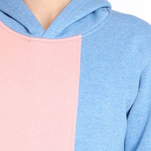 Women Color Blocking Hooded <b>Sweatshirt</b> Set Full Sleeve Casual Tracksuit <b>Pink</b> Blue Spandex Cotton Breathable Spring Wear - Product Image 5