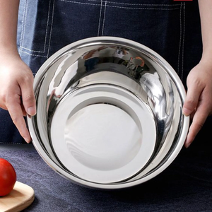 Ensemble de bols de service en acier inoxydable, design minimaliste, métal poli, passe au lave-vaisselle, pour la maison et la cuisine, au meilleur prix - Product Image 5