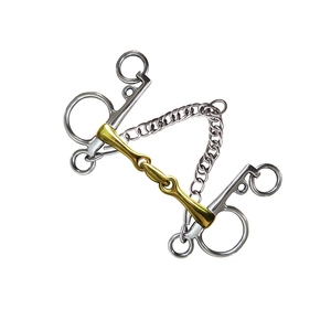 Pelham <b>Gag</b> <b>Bit</b> Double Jointed Western Equestrian Riding Training Horse <b>Bits</b> Direct Factory Made <b>Bits</b> With Curb Chain - Product Image 2