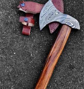 Hache à dos plat en acier à haute teneur en carbone de qualité industrielle, fabriquée à la main par Steel Craft International, manche en bois de 18,5 pouces, 1,5 kg, garantie 1 an - Product Image 3