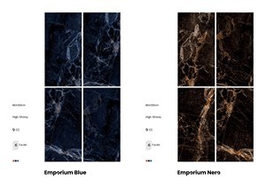 Carrelage mural et de sol en porcelaine Florian Grafito noir fumé brillant 60x120cm, aspect décoratif poli (I) - Product Image 6