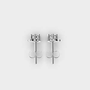 Custom Made <b>Heart</b> Design Lab Created Diamond Stud <b>Earrings</b> Solid 925 <b>Sterling</b> <b>Silver</b> Rhodium IGI Anniversary Party Gift - Product Image 2