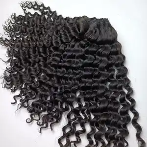 Hot 2023 Vietnamese Raw Hair 100% Human Hair Unprocessed Virgin Cuticle Intact Deep Curly Weft Hair Extensions Natural Black Col