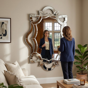 กระจกตกแต่งผนังสไตล์บาโรกเวนิสหรูหรา |   กระจกตกแต่งสไตล์โบราณสำหรับห้องนั่งเล่น ห้องนอน และตกแต่งภายในโรงแรม - Product Image 4