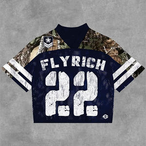 Premium Quality Custom Mesh Navy American Football Jersey Men Sublimation Real tree Camo Sleeve Sportswear Bulk Team Uniform OEM - Product Image 5