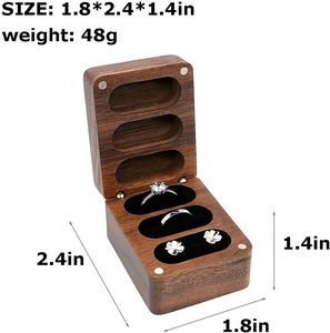 Wood <b>Ring</b> <b>Box</b> for 3 <b>Rings</b> Wedding Ceremony - Engraved Wooden <b>Ring</b> <b>Bearer</b> <b>Box</b> Wedding Accessories - Product Image 3