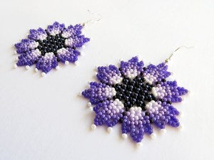 Pendientes de Lavanda con Cuentas, Hechos a Mano, Estilo Bohemio Chic, Elegantes, con Detalles de Perlas, Joyería de Moda de Estilo Clásico - Product Image 3