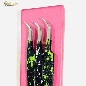 Wholesale Fiber Tip Curved Lash Tweezers with Charm Pendant Pink Kit OEM ODM - Product Image 5