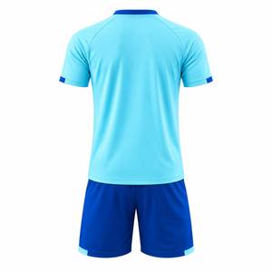 Men's Soccer Jersey Kit <b>Light</b> Blue Full Sleeve Moisture Wicking Polyester Crew <b>Neck</b> All Seasons Teenagers Regular Fit Custom - Product Image 3