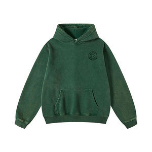 Sudaderas con Capucha de Invierno con Lavado Ácido, 100% Algodón, Color Sólido Informal, Diseño de Logotipo Personalizado, Ropa de Moda - Product Image 1
