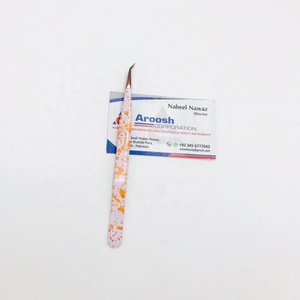 Vente en gros Aroosh Corp Pince à épiler professionnelle en diamant Extensions de cils double ton en acier inoxydable 45 degrés en or rose - Product Image 2