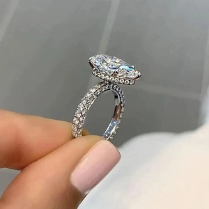 Unique Design <b>Silver</b> Diamond <b>Ring</b> with Personalized Engraving and <b>Adjustable</b> Fit Available At Best Market Price - Product Image 2