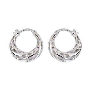 womens 16mm sterling silver 925 hoop <b>earrings</b> bohemian style silver plated polished round loops elegant anniversary gift idea - Product Image 1