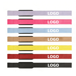 Sangles de levage en coton robustes avec logo personnalisé, support de poignet pour soulevé de terre, protection de barre de traction, haltérophilie, powerlifting, gym - Product Image 5