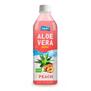 Aloe Vera Drink with Peach Flavored with pulp 100% Natural - Good for Health - Less sugar