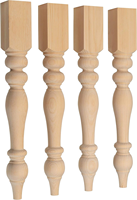 Pieds de table coniques sculptés en bois massif robuste pour bureaux modernes minimalistes, tables de salle à manger et de salon - Utilisation extérieure et hospitalière