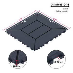 Nuove Piastrelle per Pavimenti a Incastro da 12 Pollici, Facili da Installare, per Interni/Esterni, Patio - Installazione Rapida - Product Image 6