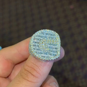 Anillo de Diamantes con Letra Inicial G Personalizada, Anillo de Campeonato Iced Out, Anillo de Lujo Hip Hop con Pavé de Circonitas, Anillo de Declaración - Product Image 1
