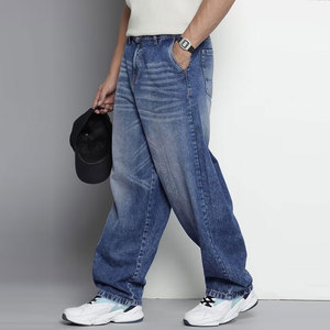 Pantalones Cargo de Hombre Azul Oscuro, Corte Recto, Estilo Casual, Cintura Media, Cierre de Botones, Múltiples Bolsillos, Material de Algodón, para Primavera - Product Image 3