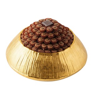 Cuenco Decorativo de Metal Dorado de Lujo, Elegante Acabado de Latón Texturizado, Centro de Mesa para Servir Dulces y Trufas, para Venta al por Mayor y Decoración del Hogar - Product Image 4