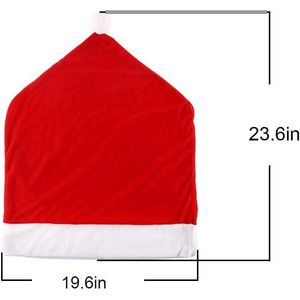 4 housses de chaise de Noël en forme de chapeau de Père Noël, rouge, pour salle à manger, décoration de Noël pour la maison - Product Image 2