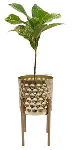 Balcon Cuisine Salon Intérieur Jardinières Ensemble Feuille De Fer Pots De Fleurs En Gros Plaqué Or Diamant Martelé Jardinières Intérieur - Product Image 2