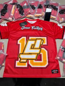 Maillot en maille Streetwear USA |   Maillot de football vintage surdimensionné |   Logo personnalisé 100% polyester en gros - Product Image 4