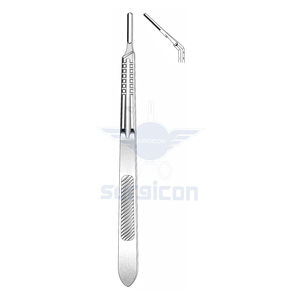 Mango de bisturí n.° Manija quirúrgica reutilizable de acero inoxidable sólido en ángulo de 4L, compatible con No. Cuchillas de 20, 21, 22, 23 y 24 pulgadas - Product Image 1