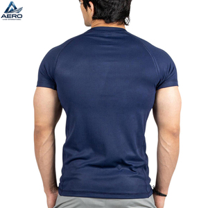 Nouveau T-shirt Sportif Homme Bleu Marine à Manches Courtes Col Rond Séchage Rapide Coupe Slim en Polyester Tricoté pour le Fitness – Prix de Gros - Product Image 3