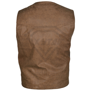 Gilet d'hiver imperméable en cuir pour homme, style motard, minimaliste, sans manches, streetwear décontracté haut de gamme, OEM - Product Image 3