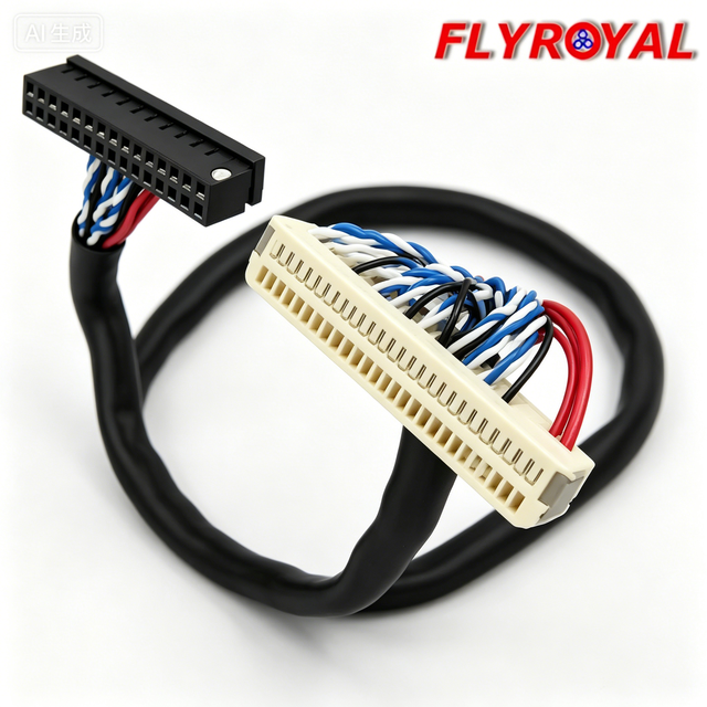 OEM High Quality 40 Pin 50 Pin LCD LVDS Cable for Industrial Monitor Custom Shielded LVDS Cable Assembly