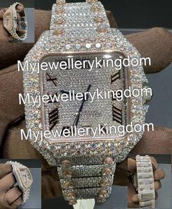 Moissanite Diamond <b>Watch</b> Fully <b>Iced</b> <b>Out</b> VVS Moissanite Diamond Automatic Movement <b>Watch</b>, Stainless Steel <b>Watch</b> - Product Image 5