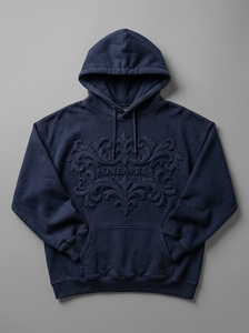 Sudadera con Capucha ONEAPEX para Hombre, Azul Oscuro, con Estampado en Relieve, Estilo Oversize, de Algodón Grueso, Informal - Product Image 6