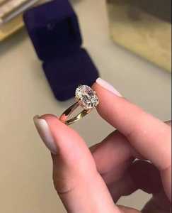 Luxury 1.00CT <b>Cushion</b> Old Mine Cut Diamond Solitaire <b>Ring</b> Lab Grown 10K Solid Gold IGI Certified Promise Gift For <b>Wedding</b> Party - Product Image 5