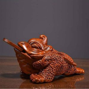 Statue de Bouddha rieur en bois sculptée à la main, figurine allongée, sculpture décorative pour la maison, le bureau, le temple, cadeaux pour adultes - Product Image 6