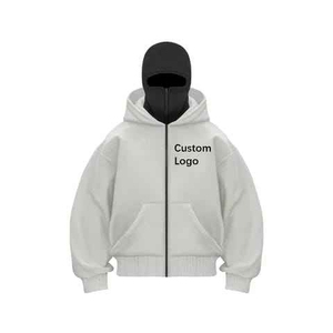 Sweat à capuche personnalisé surdimensionné à double couche, grande taille, à double capuche intégrale, lourd, zippé, brodé, pour l'hiver - Product Image 5