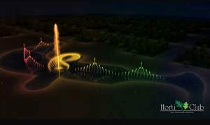 Fontaine musicale extérieure moderne en forme d'épée avec spectacle de lumière LED et jets d'eau flottants - Product Image 4