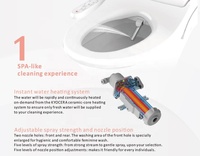 Siège de toilette intelligent électrique de luxe pour salle de bain, avec bidet intégré, allongé, en plastique, style japonais, télécommande, fabriqué à Taïwan